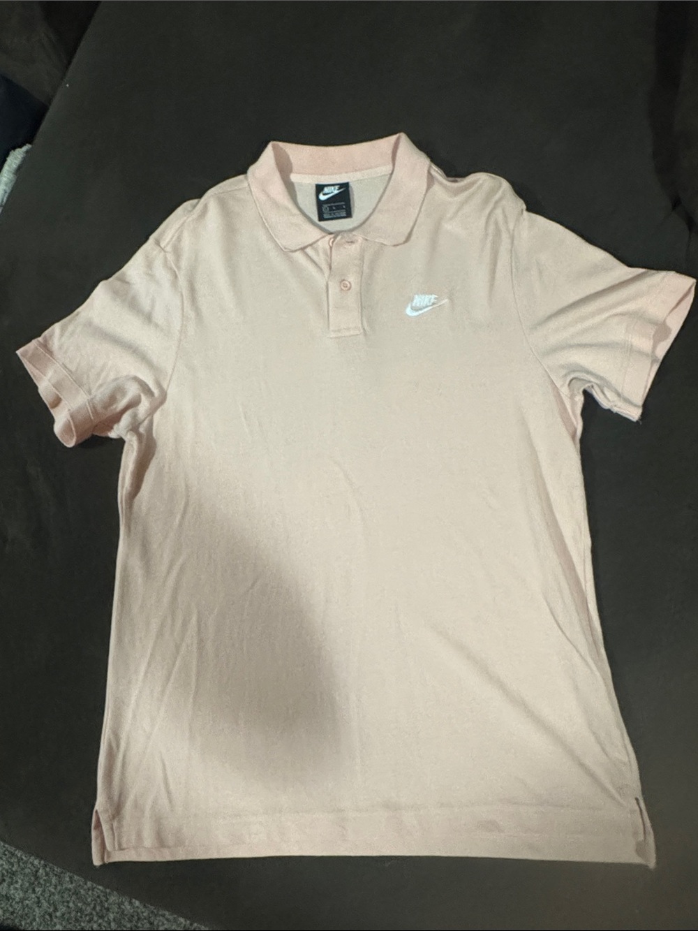 Nike Men’s Light Pink Polo Shirt with Embroidered Logo